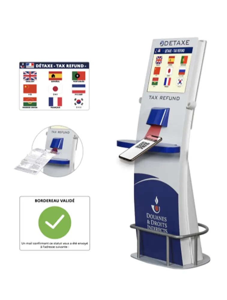 Electronic Pablo tax refund customs validation in France